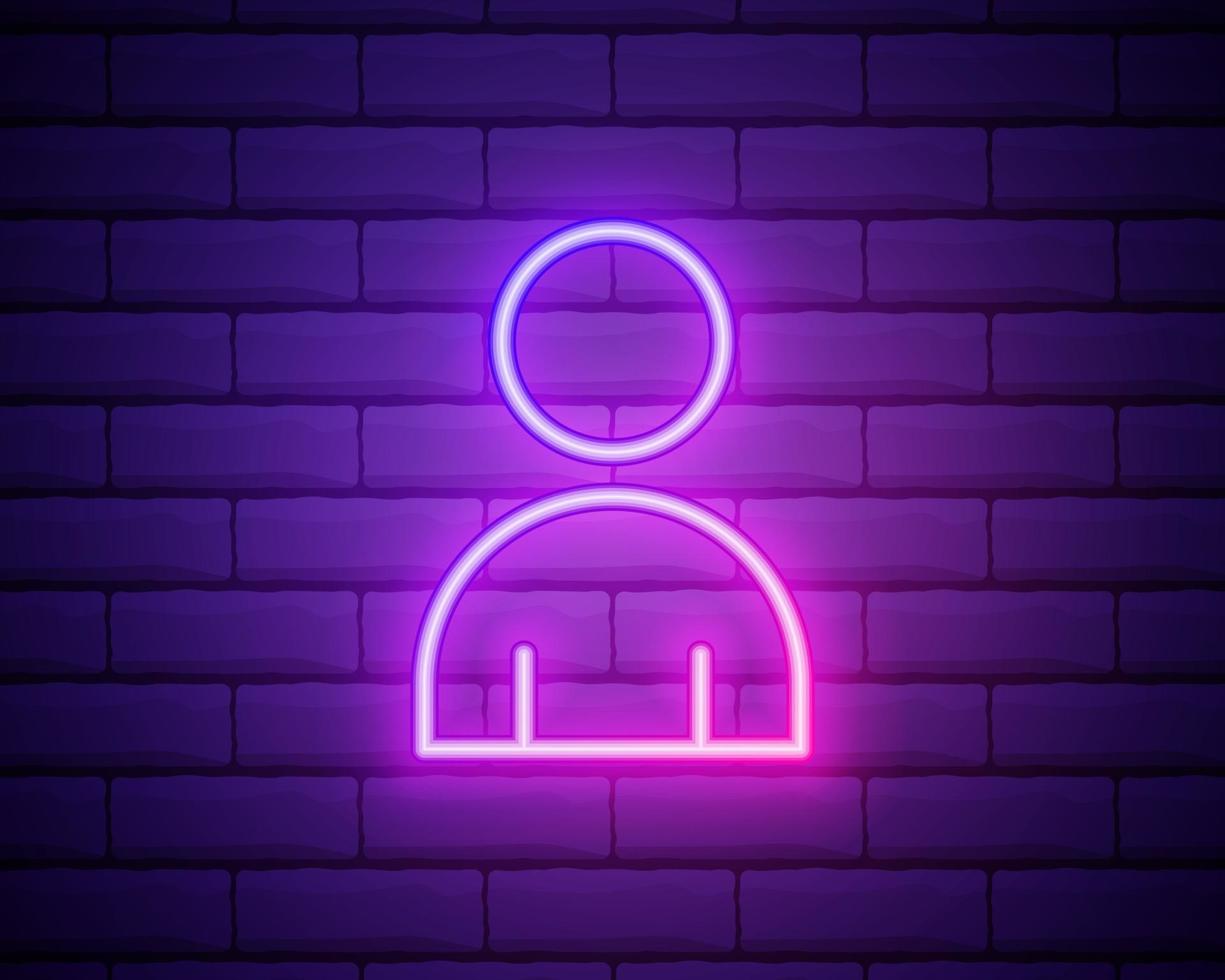 Male silhouette neon light icon. Gentlemen WC door glowing sign vector