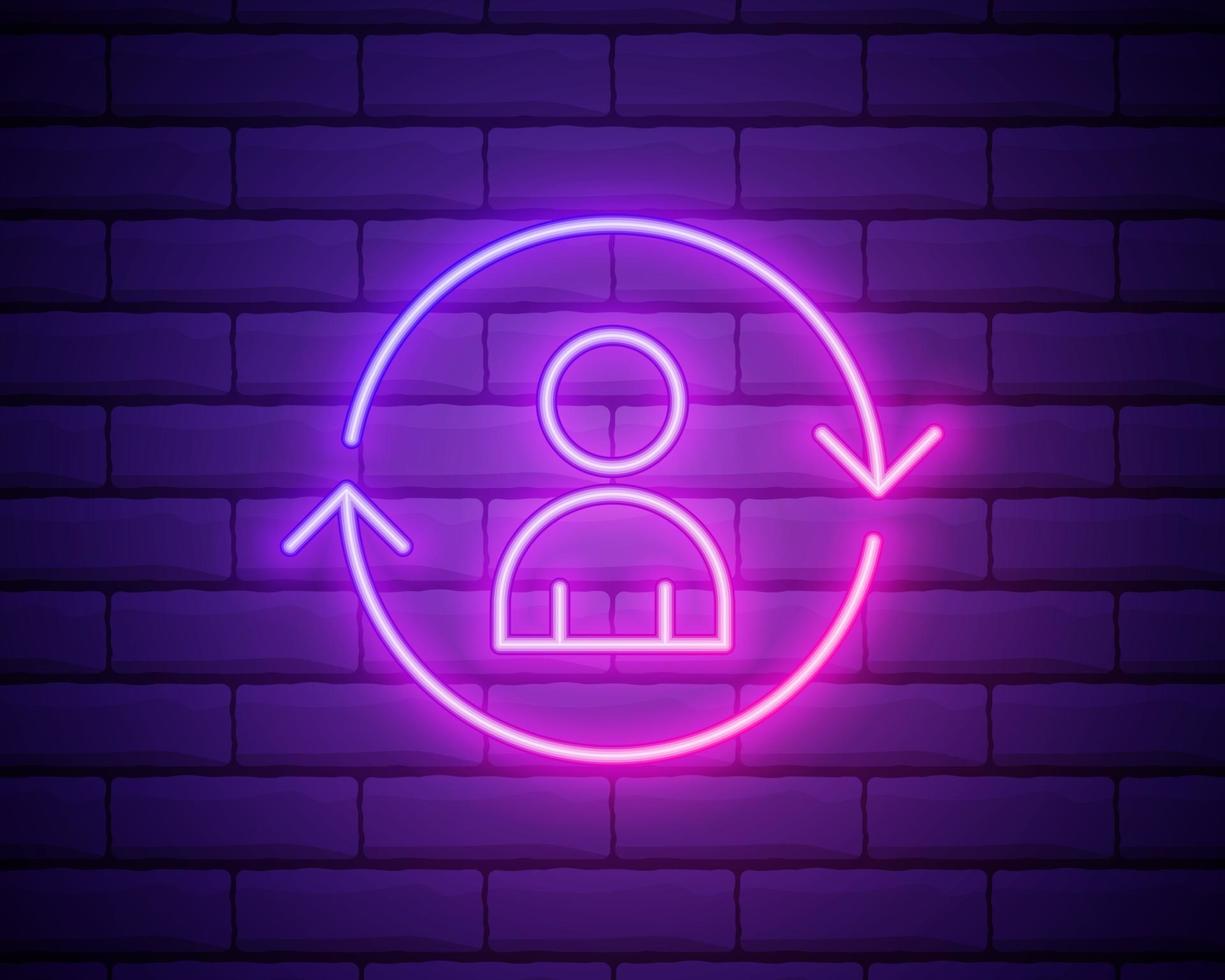 Male silhouette neon light icon. Gentlemen WC door glowing sign vector