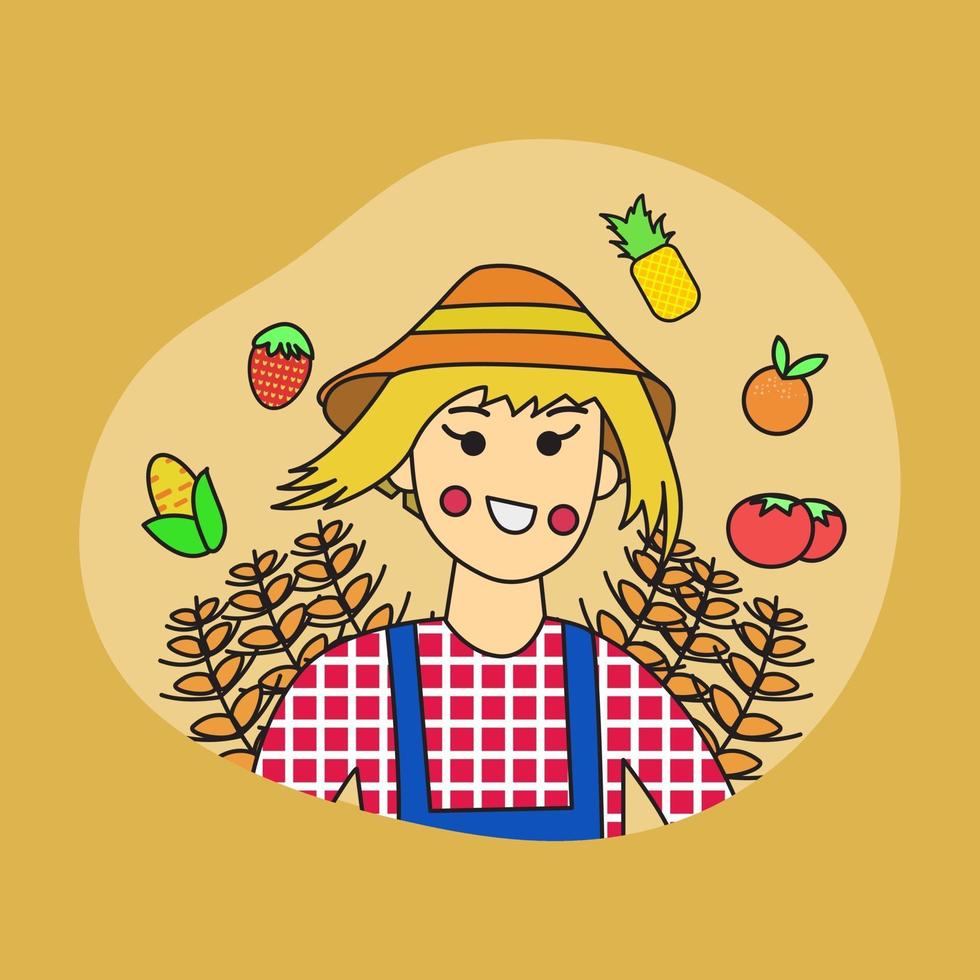 Gardening Girl vector illustration