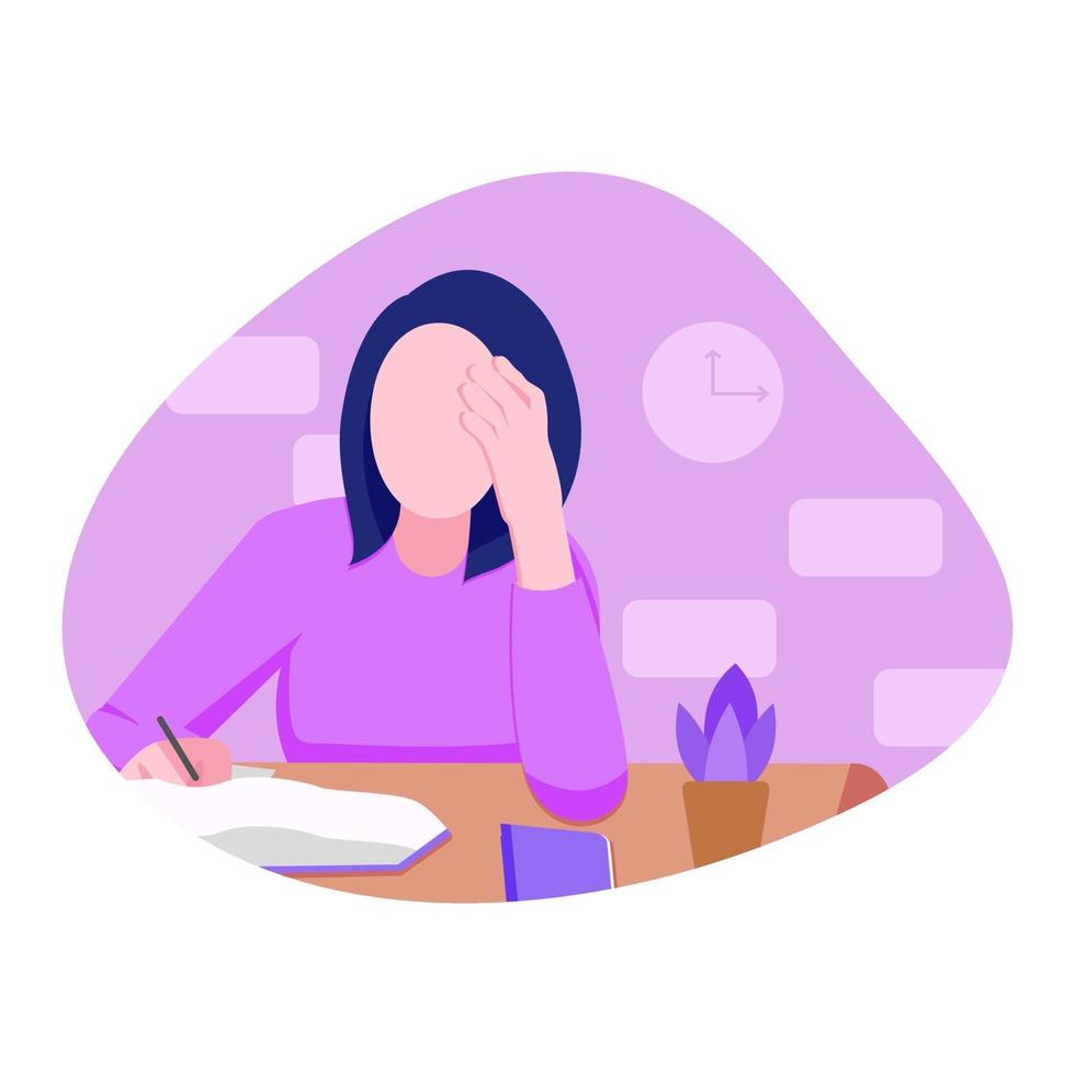 Illustration vector of an employee who is dizzy