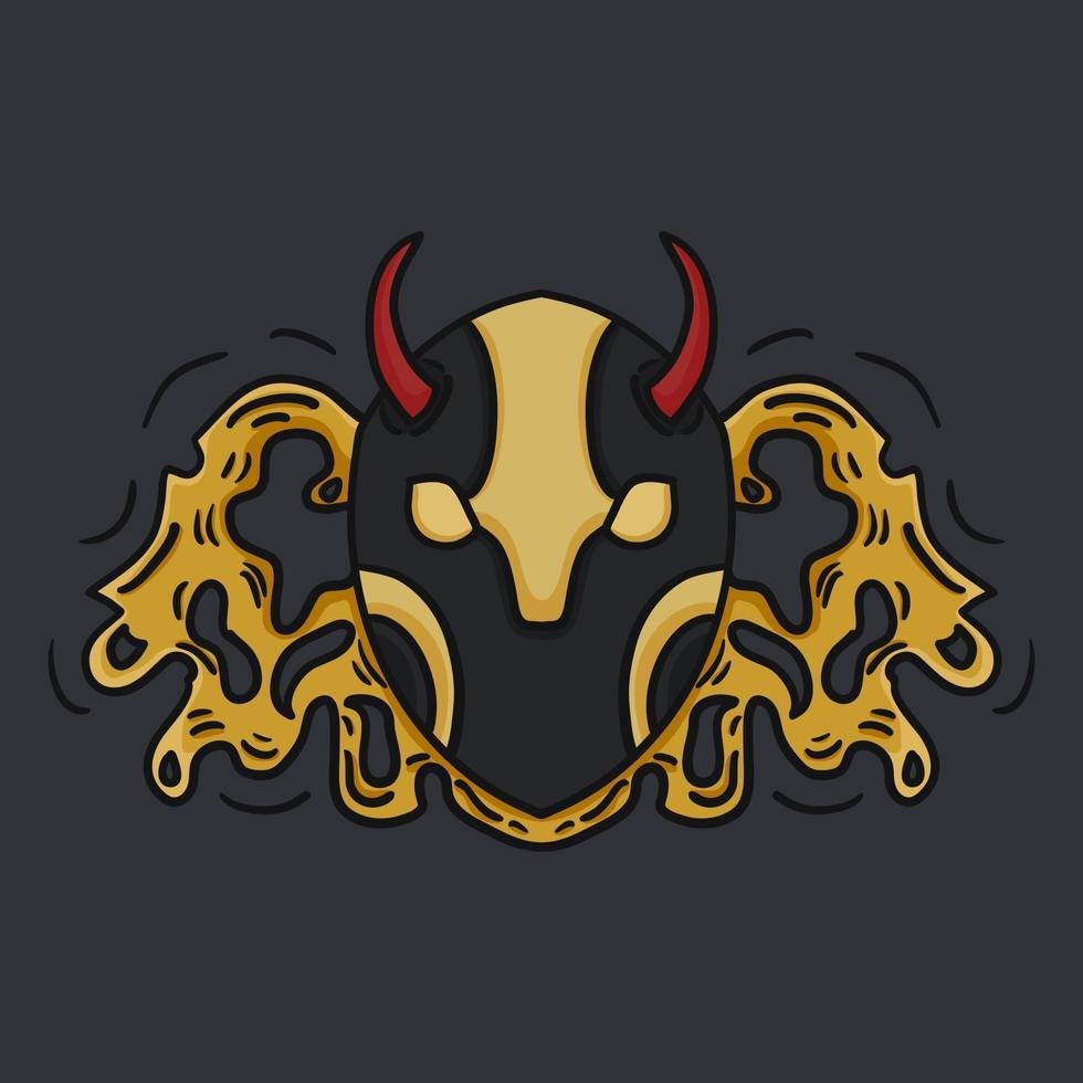 vector illustration of mask demon