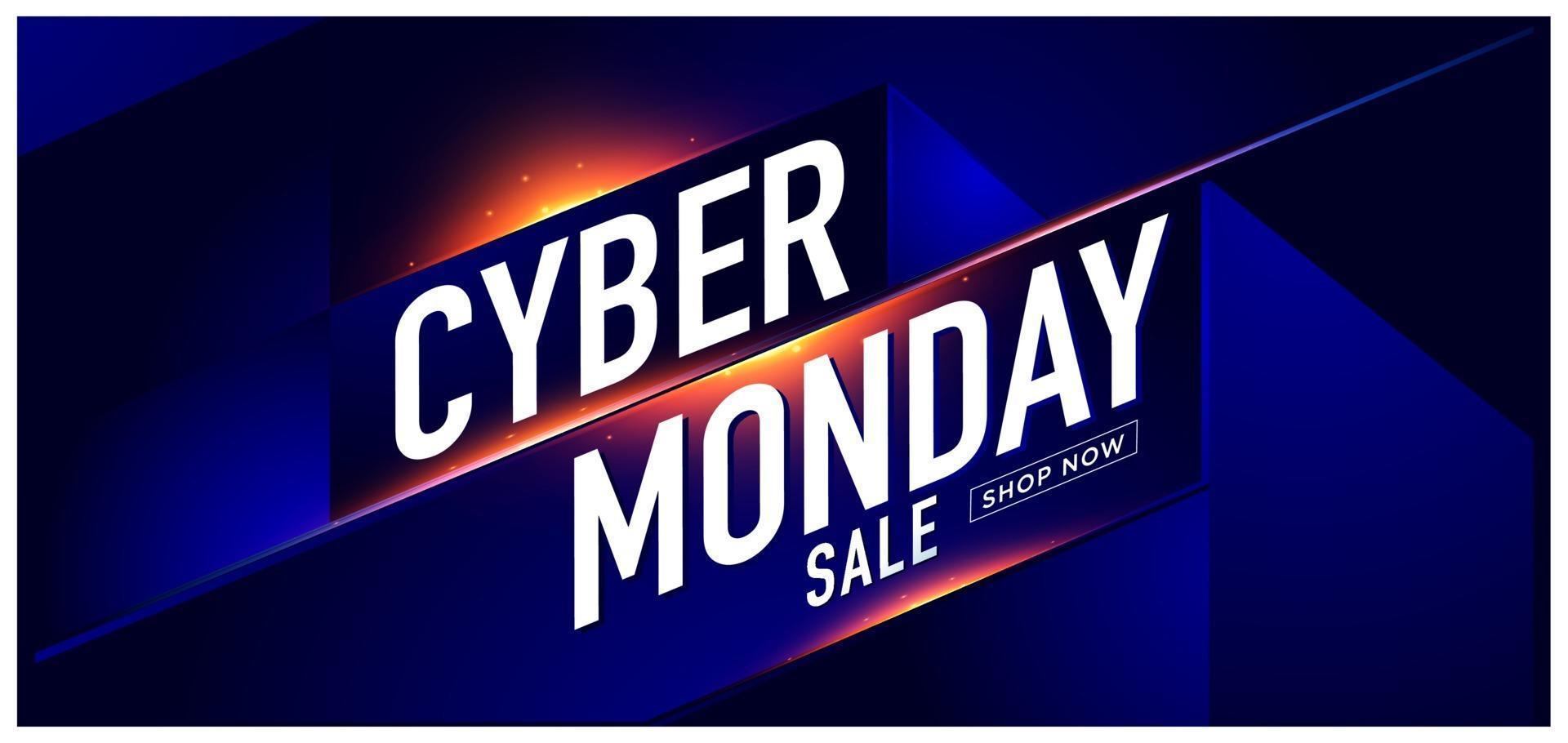 banner de venta de cyber monday de ilustración vectorial vector