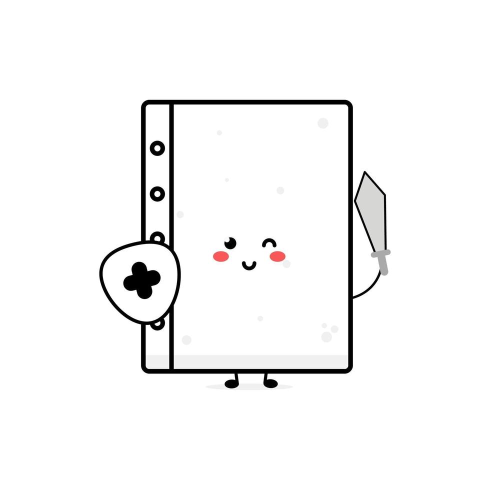 lindo papel blanco suave personaje ilustración sonrisa feliz mascota logo vector