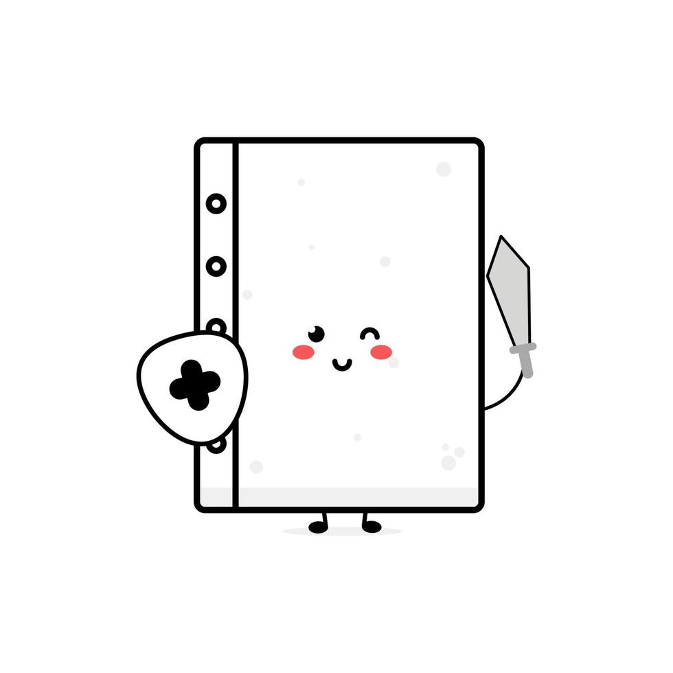 Cute white paper soft character illustration smile happy mascot logo vector