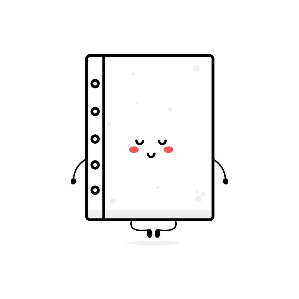 lindo papel blanco suave personaje ilustración sonrisa feliz mascota logo vector