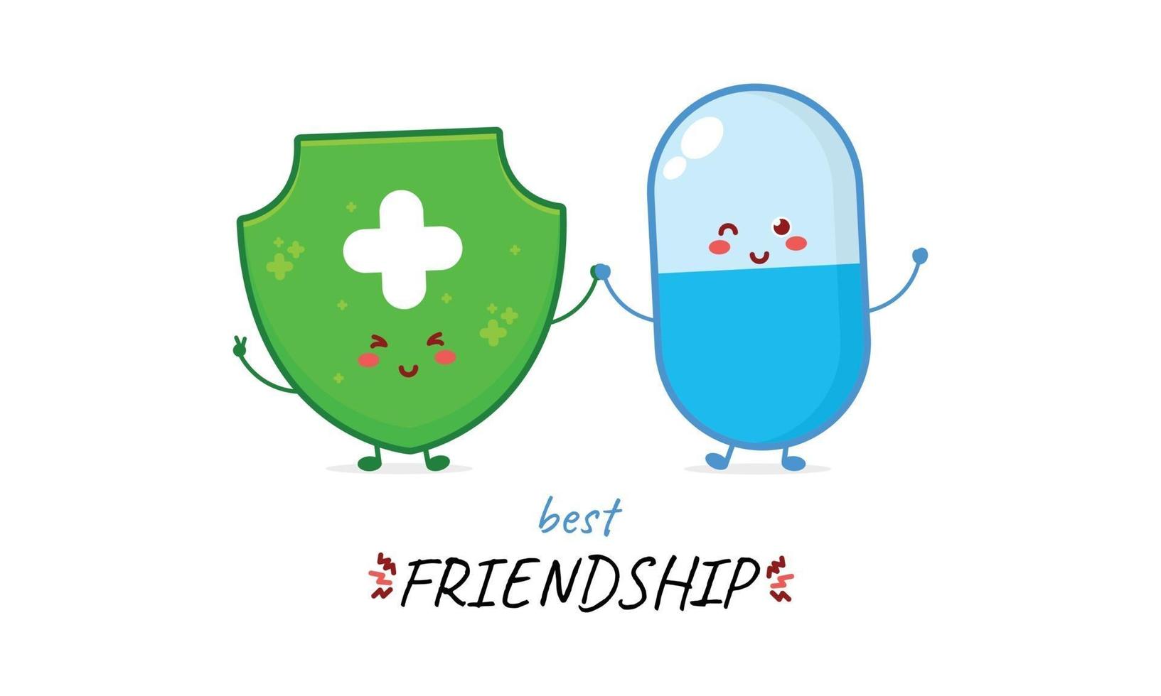 cute character freindship mascot simple vector