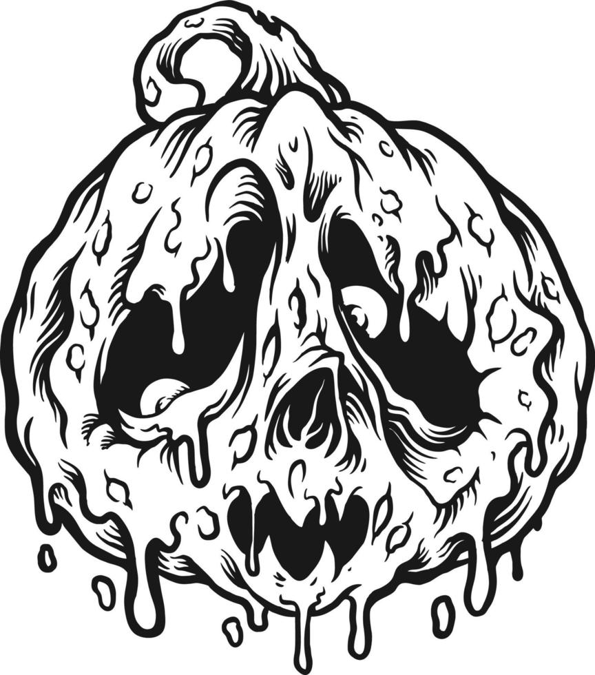 jack o lantern melt silueta ilustraciones vector