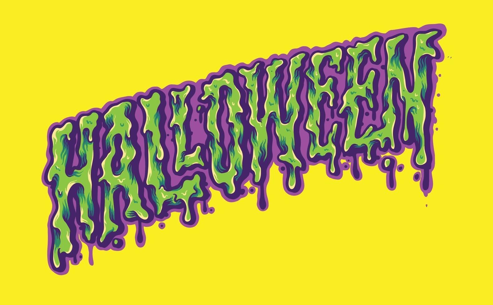 Halloween Typeface Trippy Color Illustrations vector