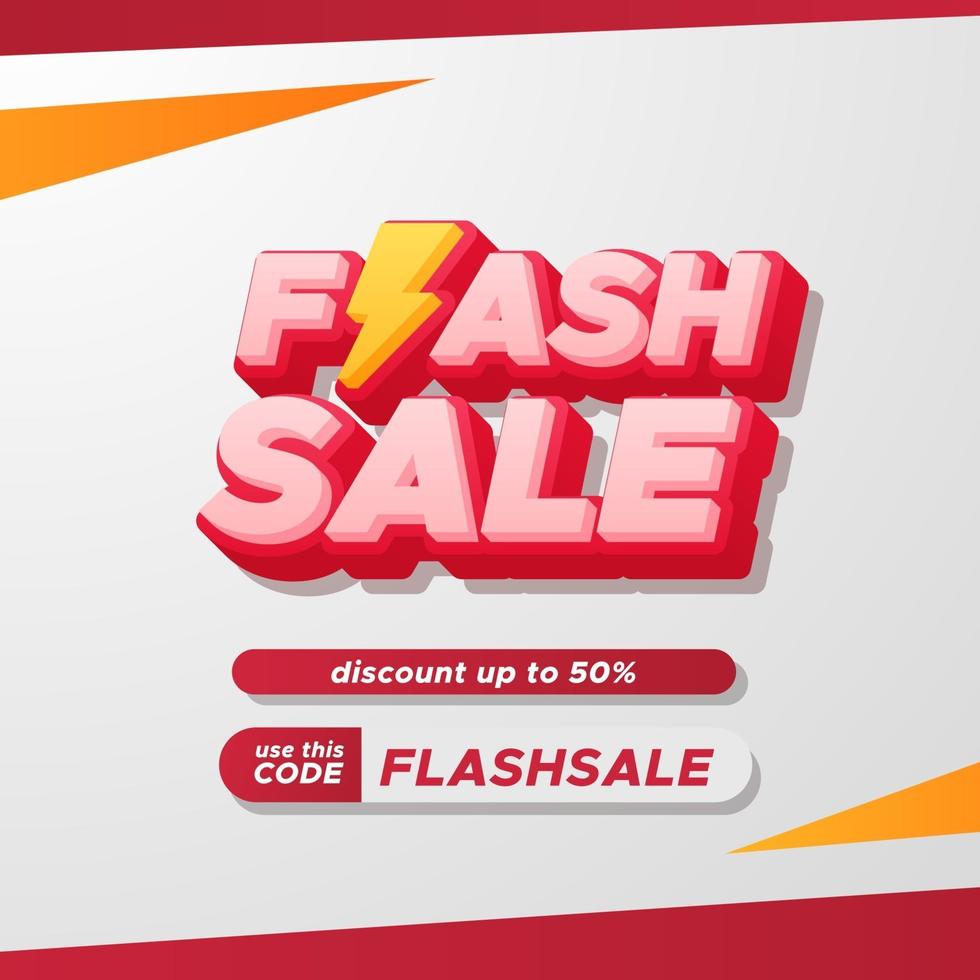 Flash sale offer banner promotion template vector