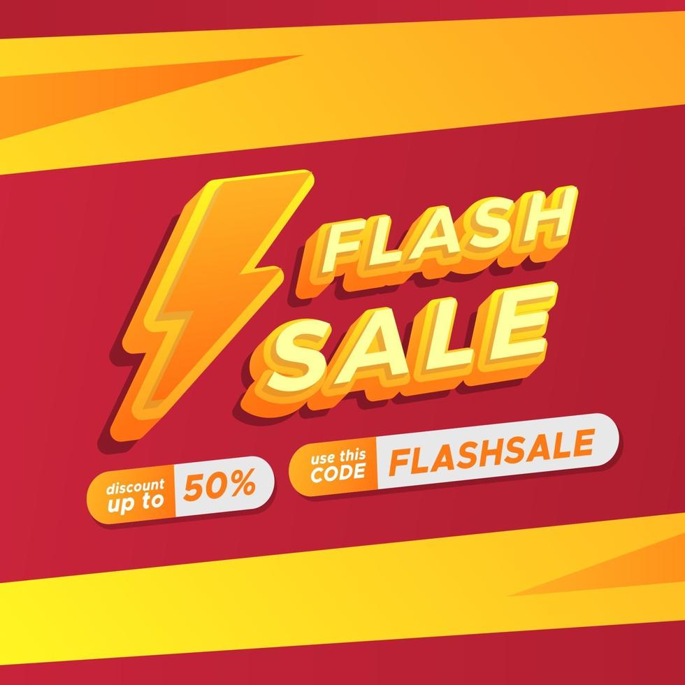 Flash sale offer banner promotion template vector