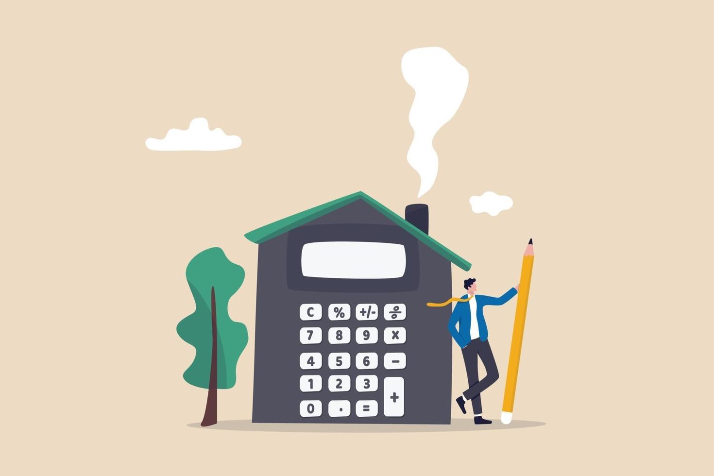 cálculo de hipoteca de la casa, presupuesto residencial, seguro o costo vector
