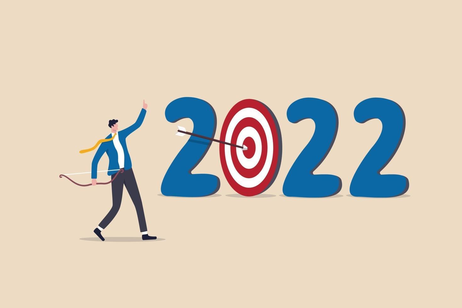 año 2022 objetivo comercial u objetivo de desarrollo personal, año nuevo vector