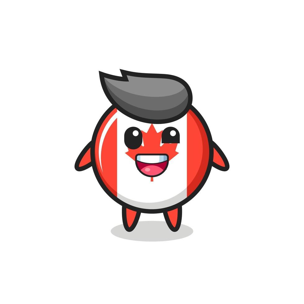 illustration of an canada flag badge character with awkward poses vector