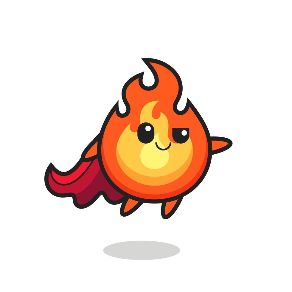 lindo personaje de superhéroe de fuego está volando vector