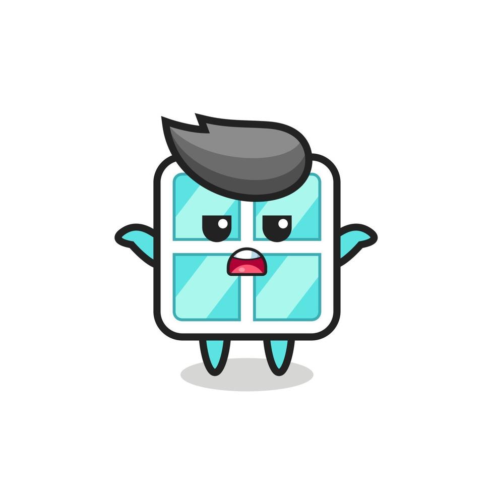 window mascot character saying I do not know vector