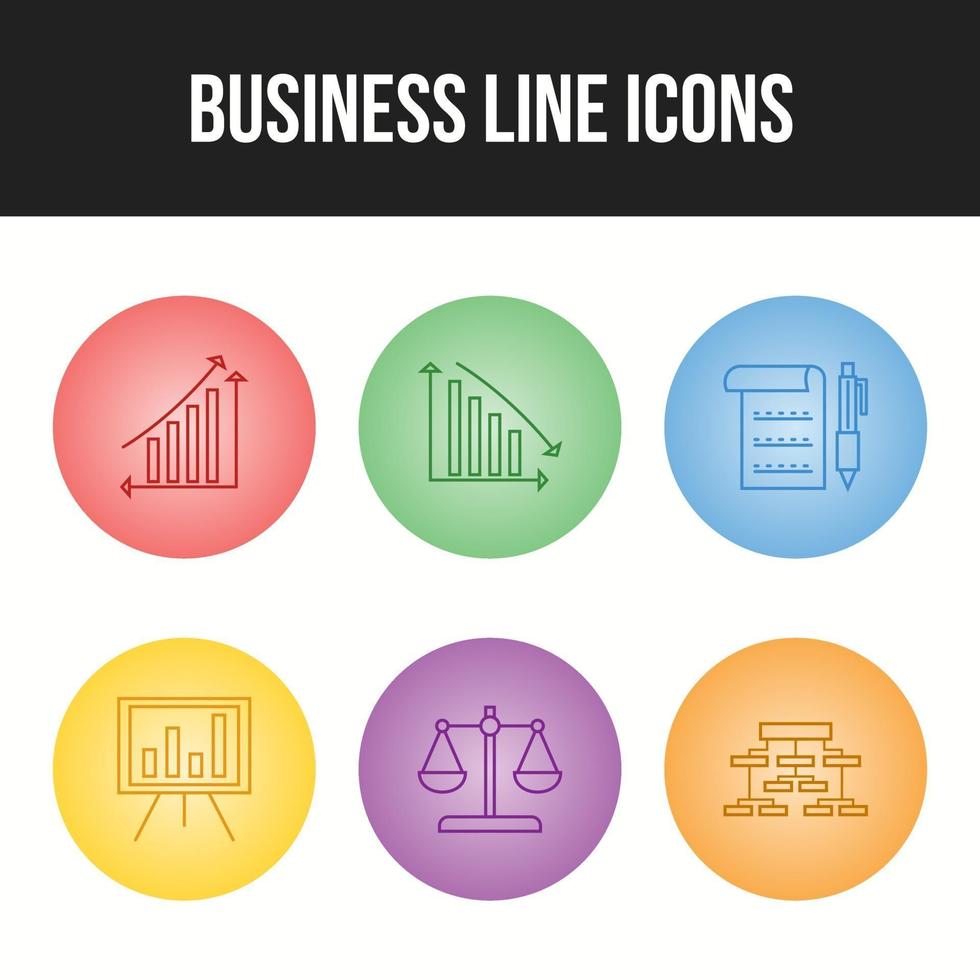 Beautiful 6 icons pack of business vector icons