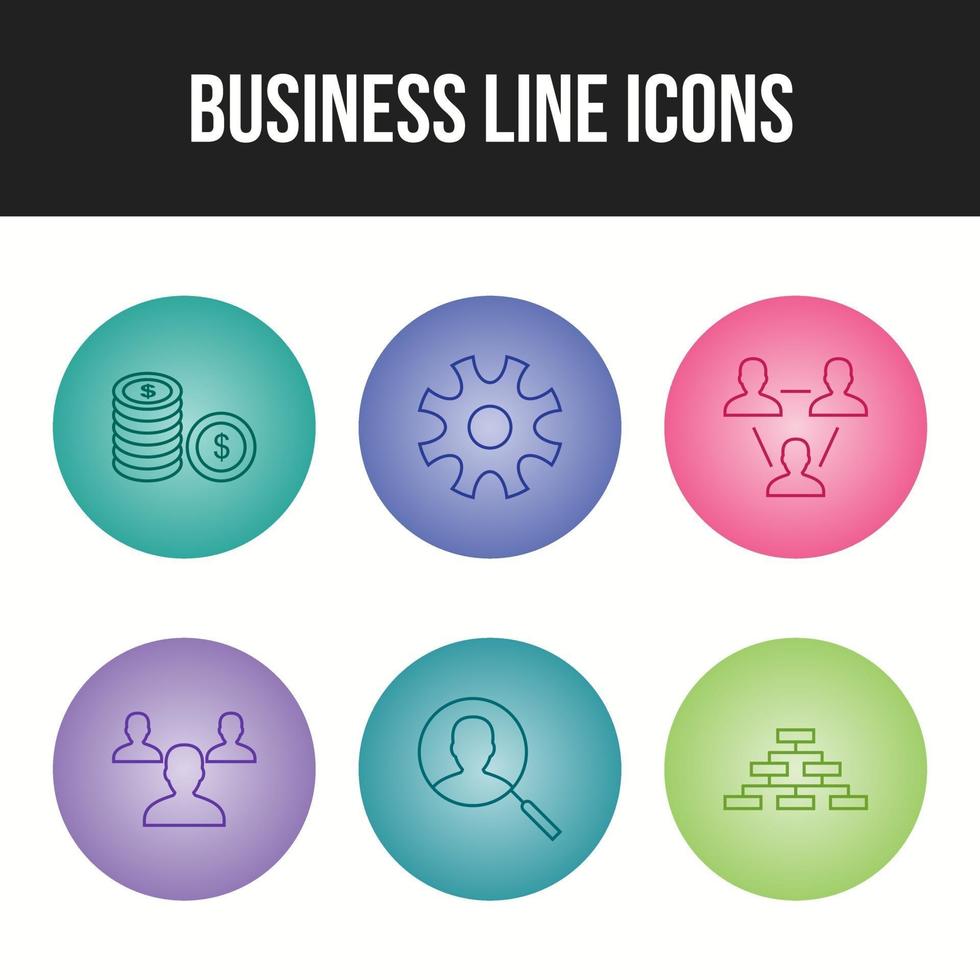 Beautiful 6 icons pack of business vector icons