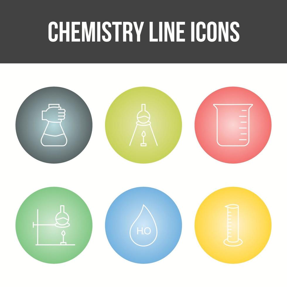 Unique Chemistry Line Vector Icon Set