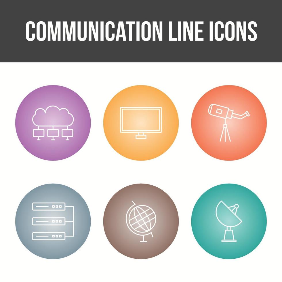 Unique Communication Line Vector Icon Set