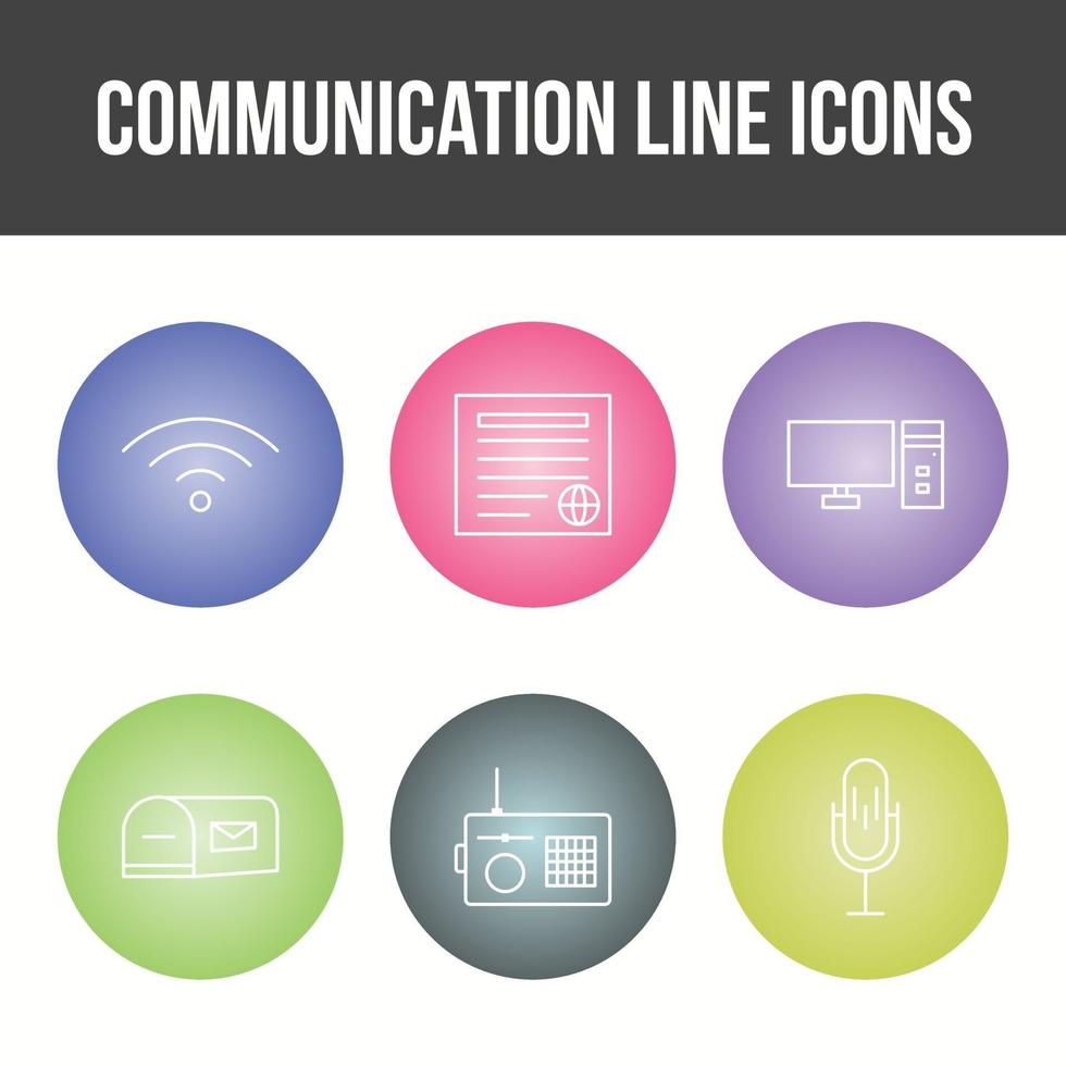 Unique Communication Line Vector Icon Set