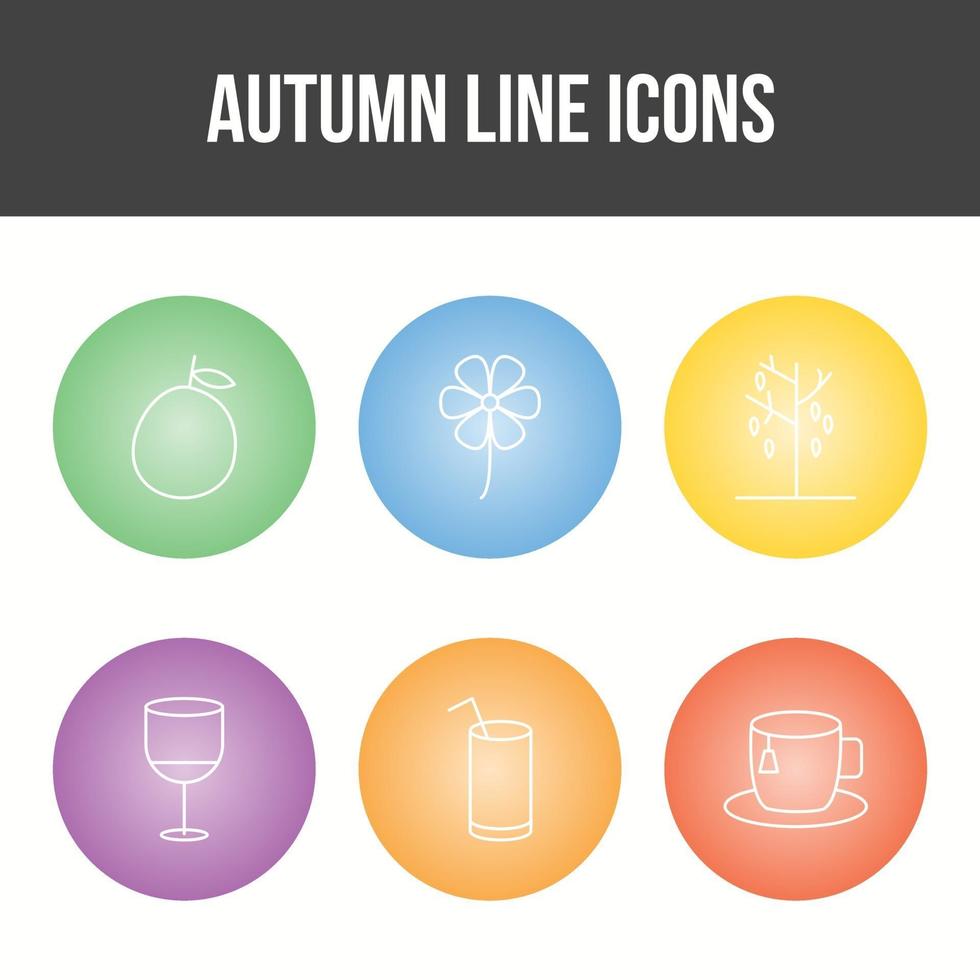 conjunto de iconos de vector de otoño único