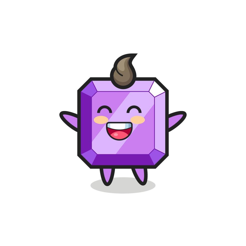 happy baby purple gemstone cartoon character vector