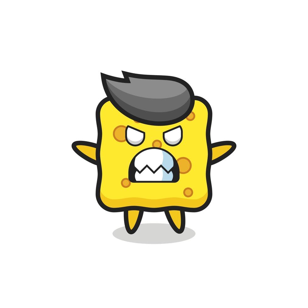 wrathful expression of the sponge mascot character vector