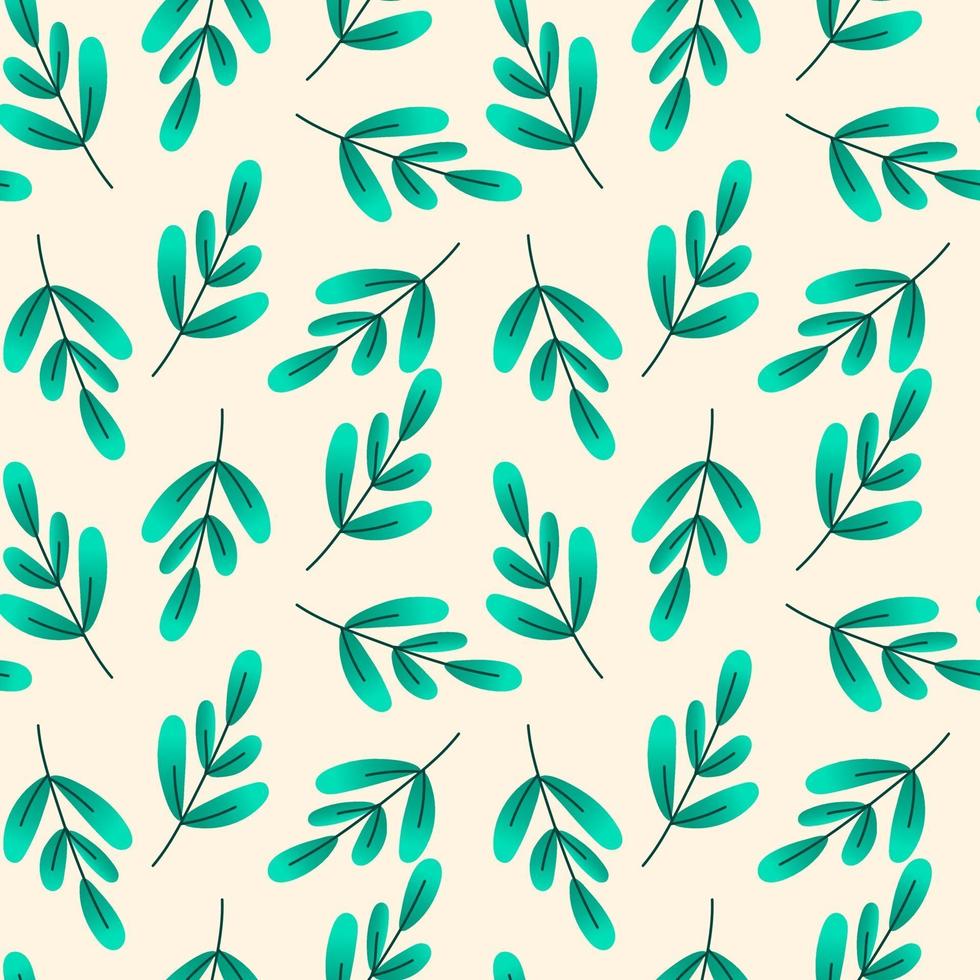 Seamless pattern with green leaves. vector