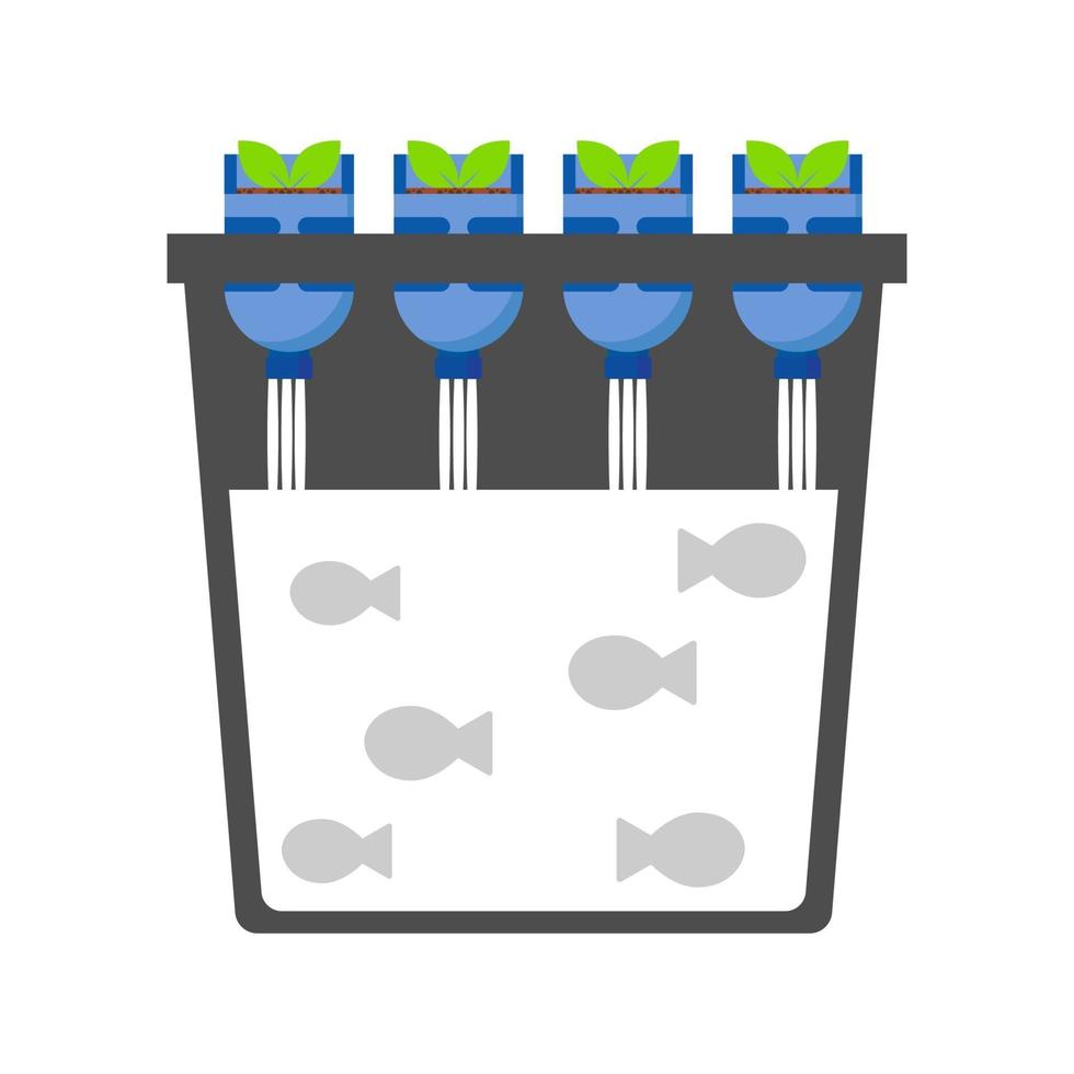 aquaponic and fish farming on the water bucket vector