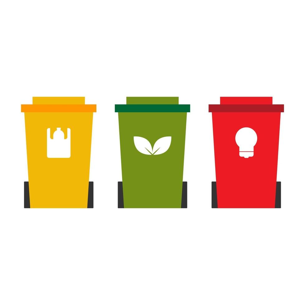 recycle bin in diferent colour vector