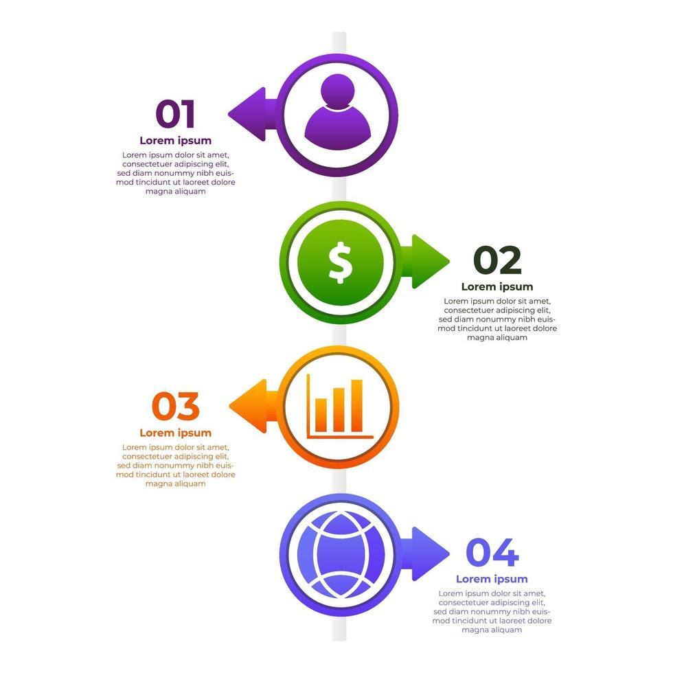 plantilla de diseño de infografía degradado de círculo vector