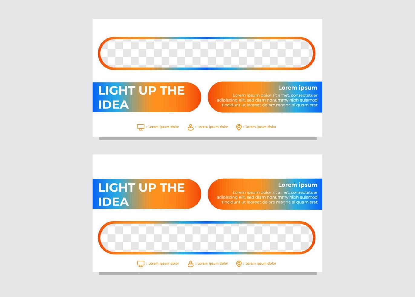 iluminar la idea de la plantilla de banner web vector