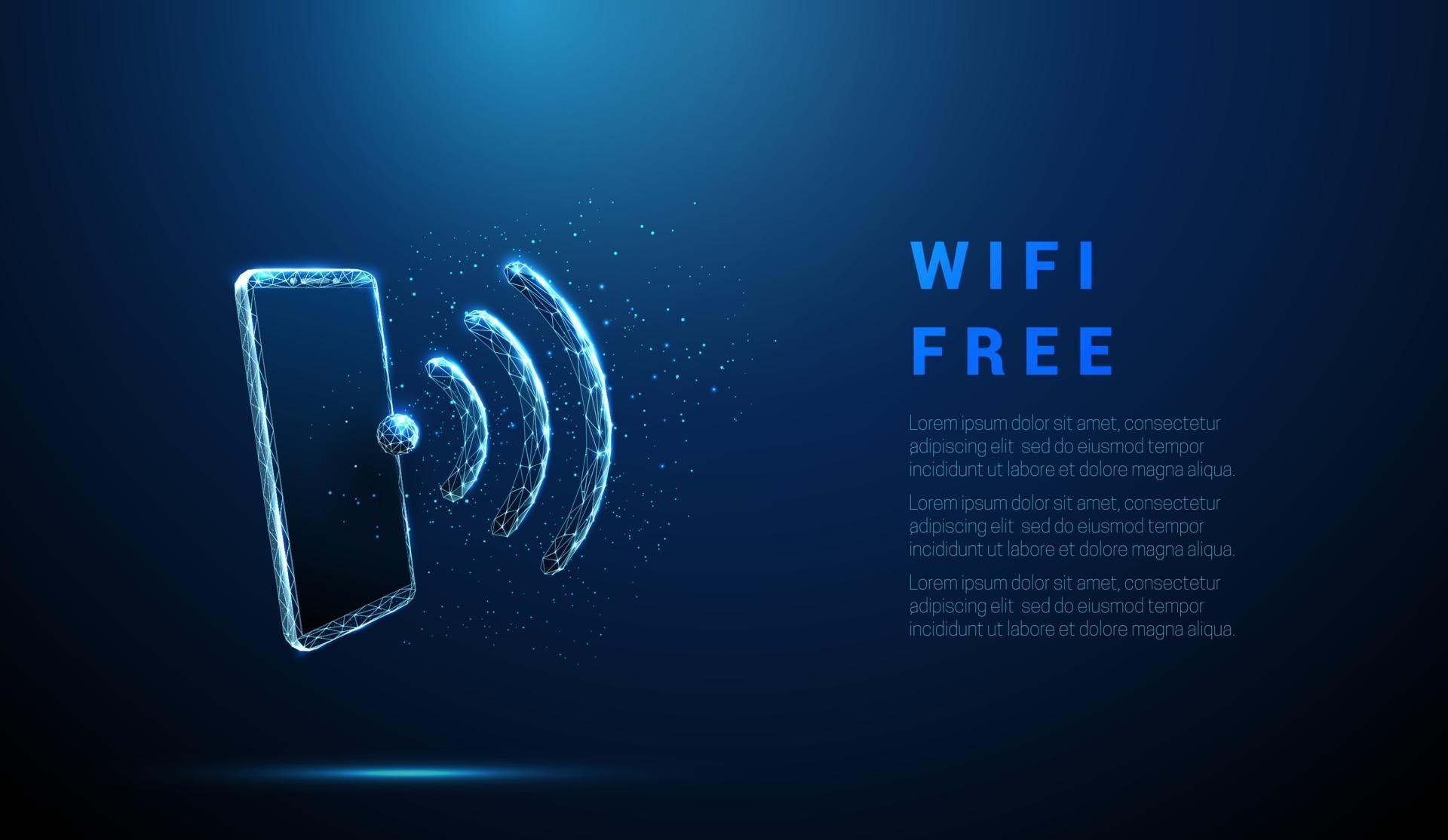 Abstract blue mobile phone with wifi symbol. 3430502 Vector Art at