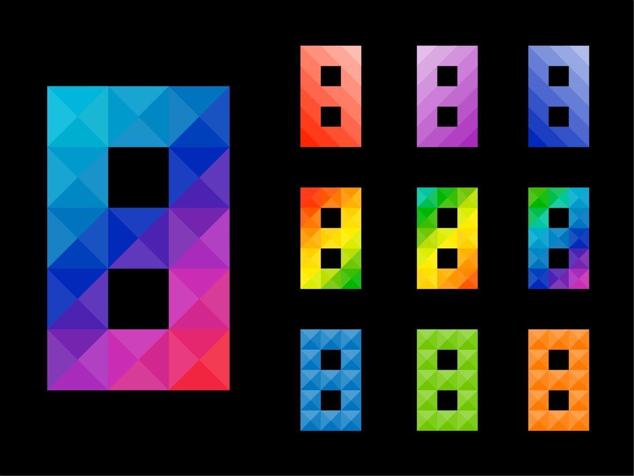 Set of colorful Number 8 vector