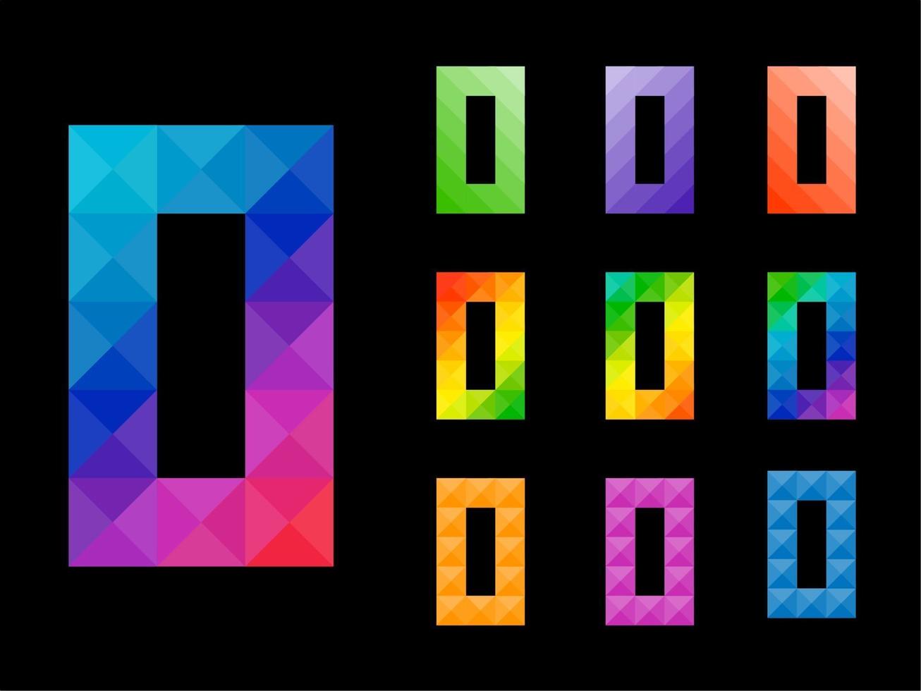 Set of colorful Number 0 or letter O vector