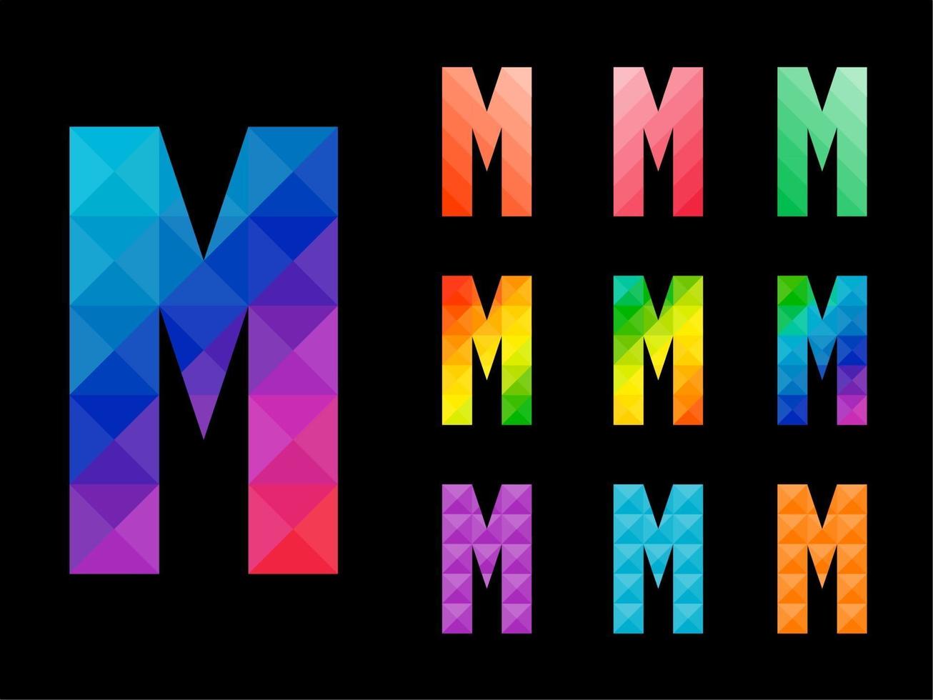 conjunto de colorida letra m vector