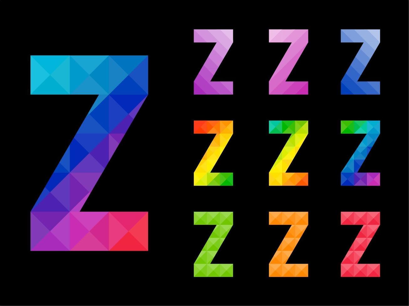 conjunto de colores letra z vector