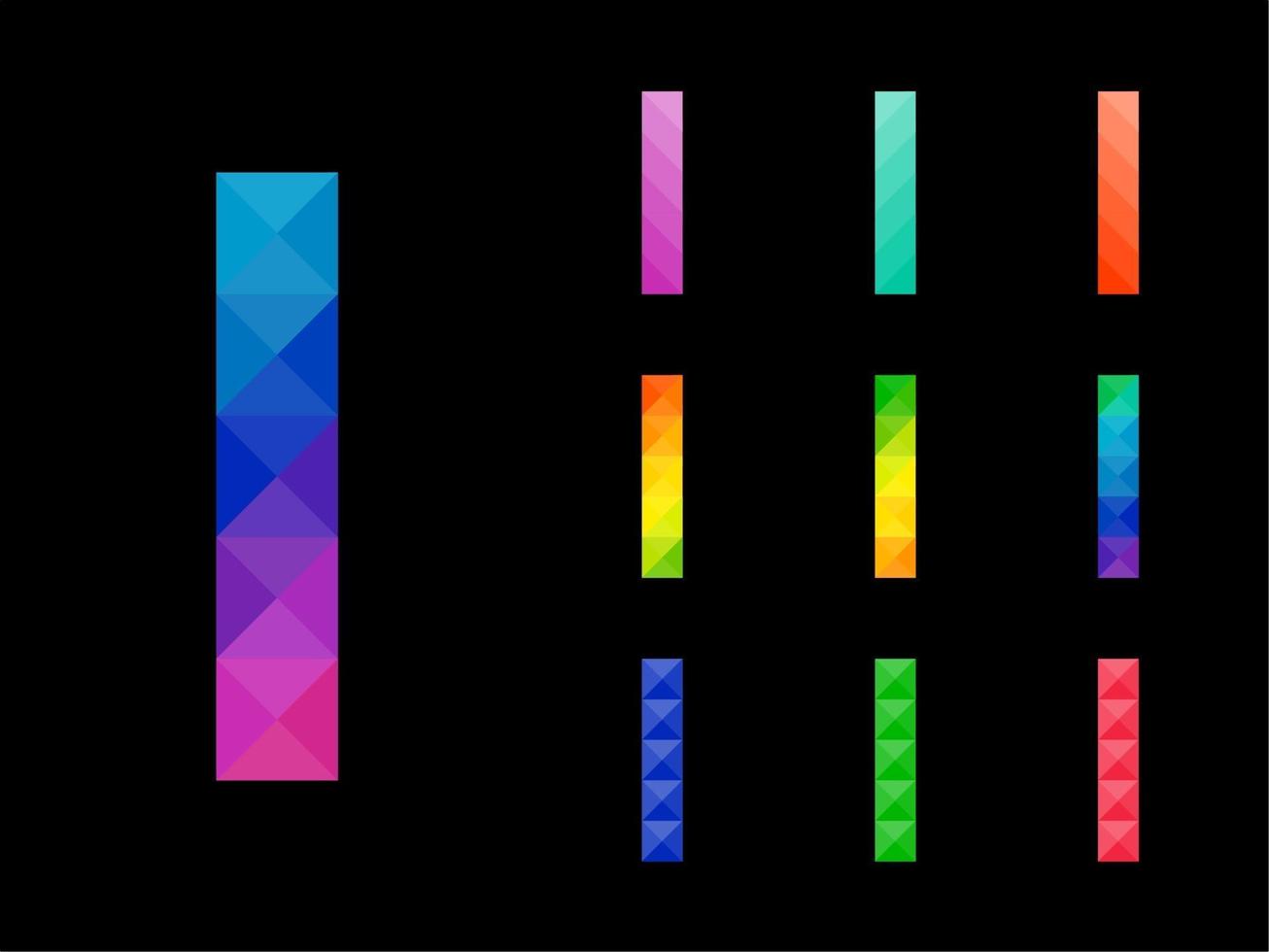 conjunto de colorida letra i vector