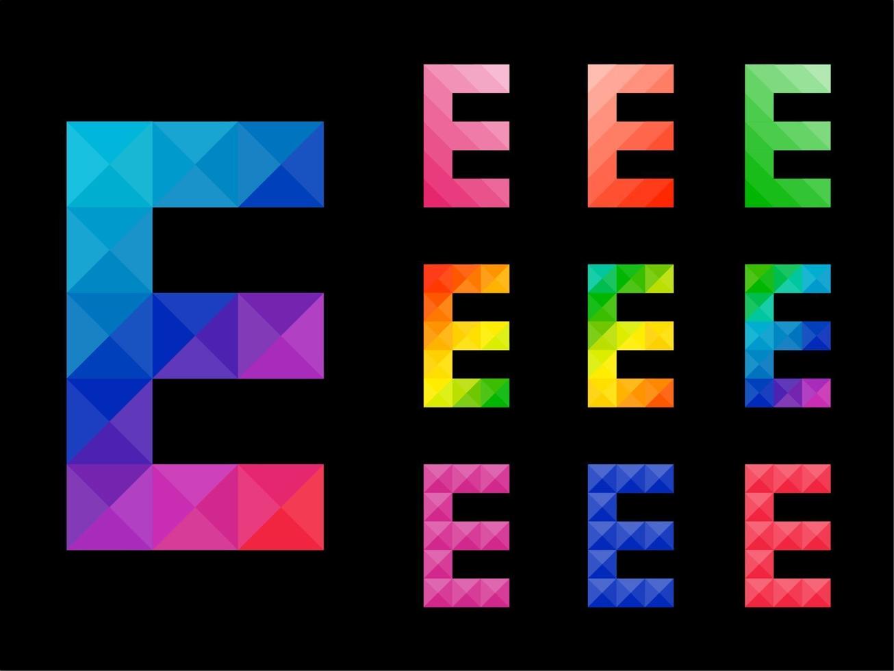 Set of Colorful Letter E vector