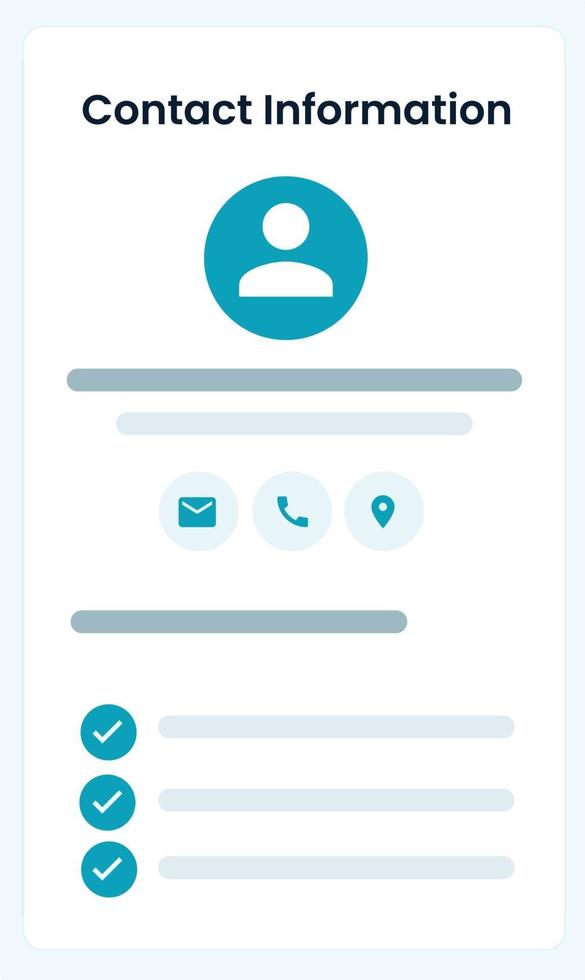 Contact Information Skeleton Screen vector