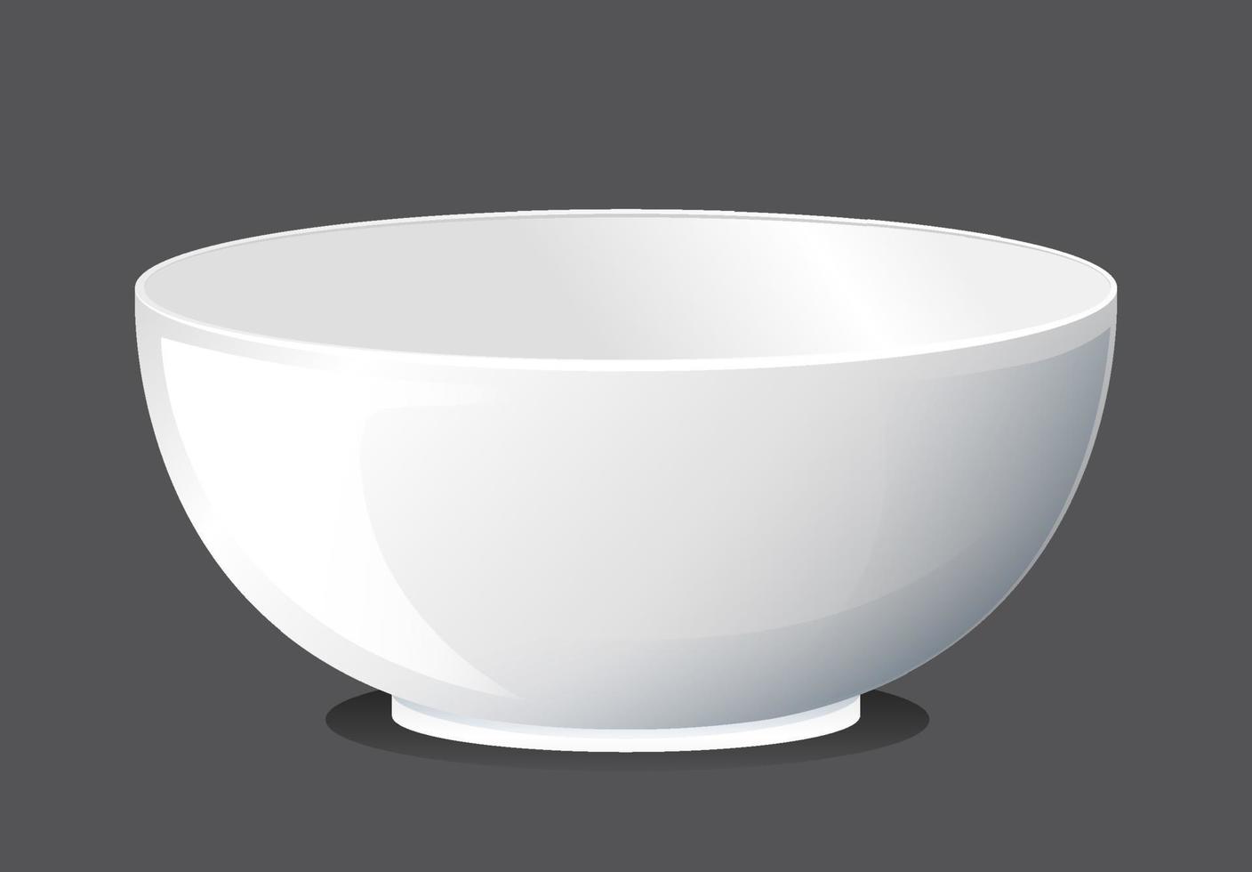 White plain bowl on black background vector