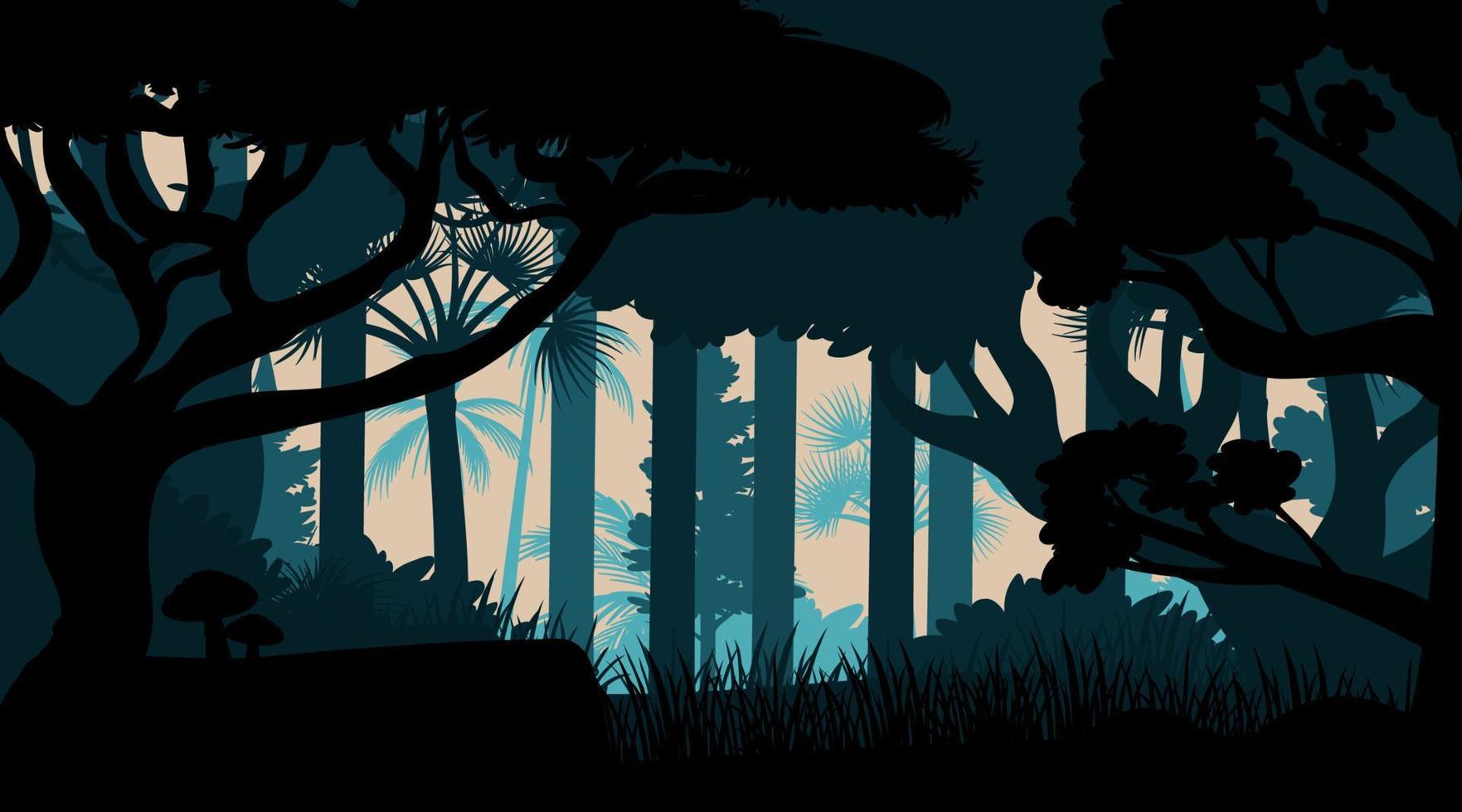 silueta bosque paisaje antecedentes vector