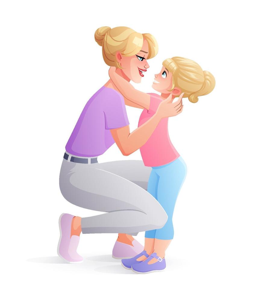 Mother Hugging Her Babe Vector Illustration 3430775 Vector Art At