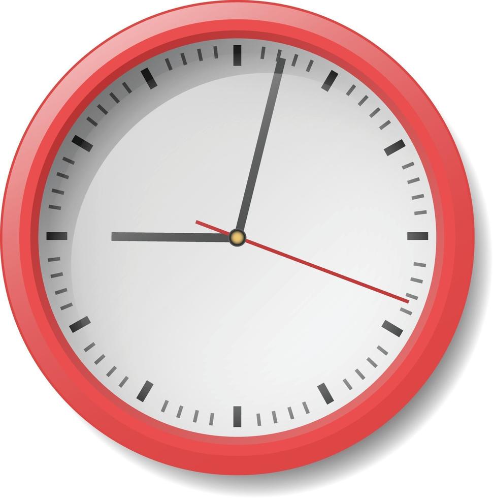 Modern red frame clock vector