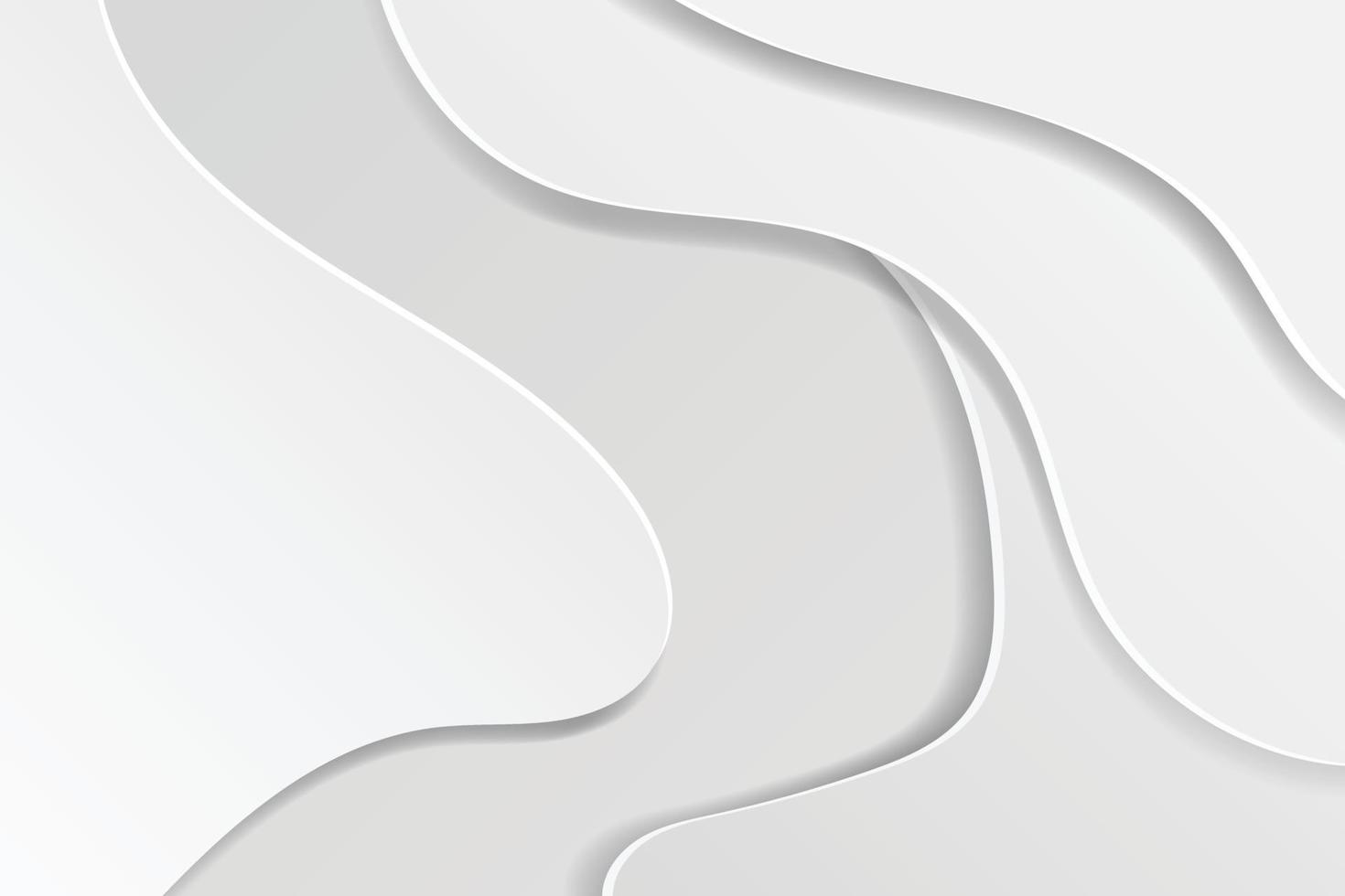 White curve paper layered abstract background. vector