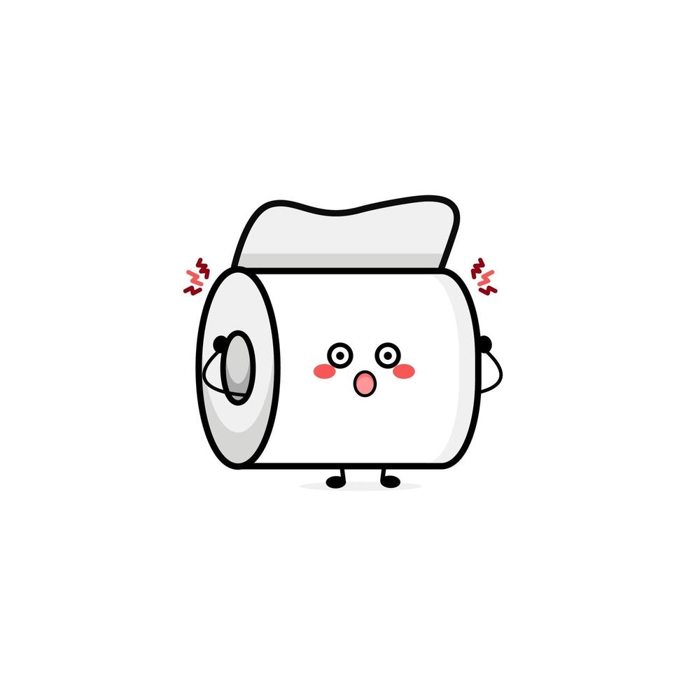 Cute toilet paper character illustration logo kids play toys template vector