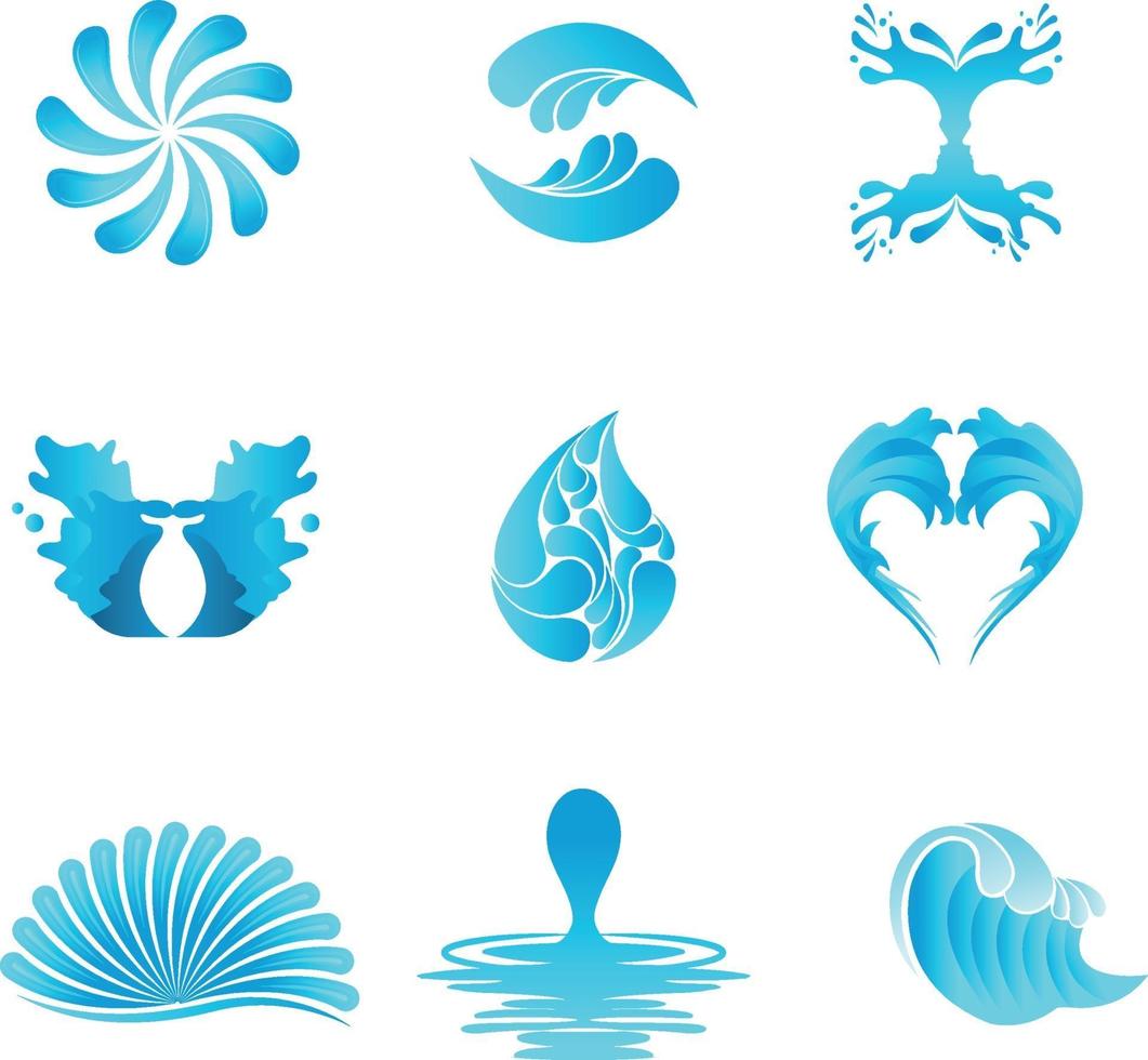 Water logo collection vector