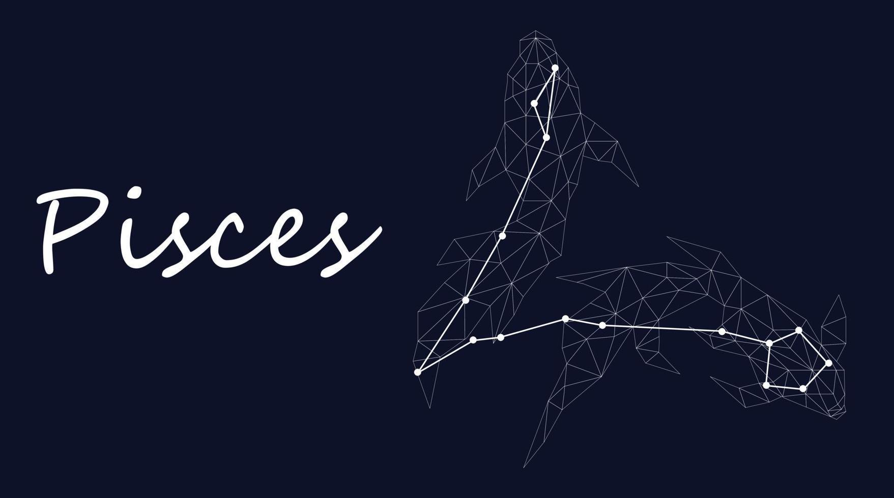 Pisces Zodiac sign constellation vector horoscope sign