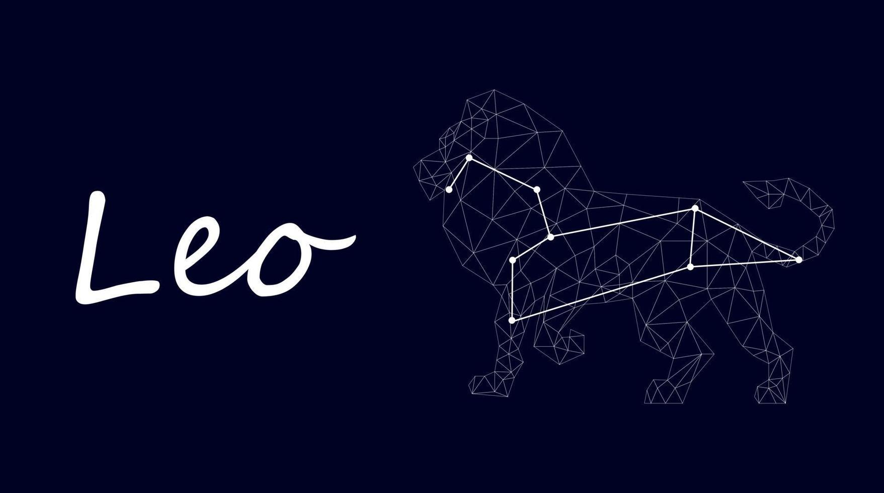 Leo Zodiac sign constellation vector horoscope sign