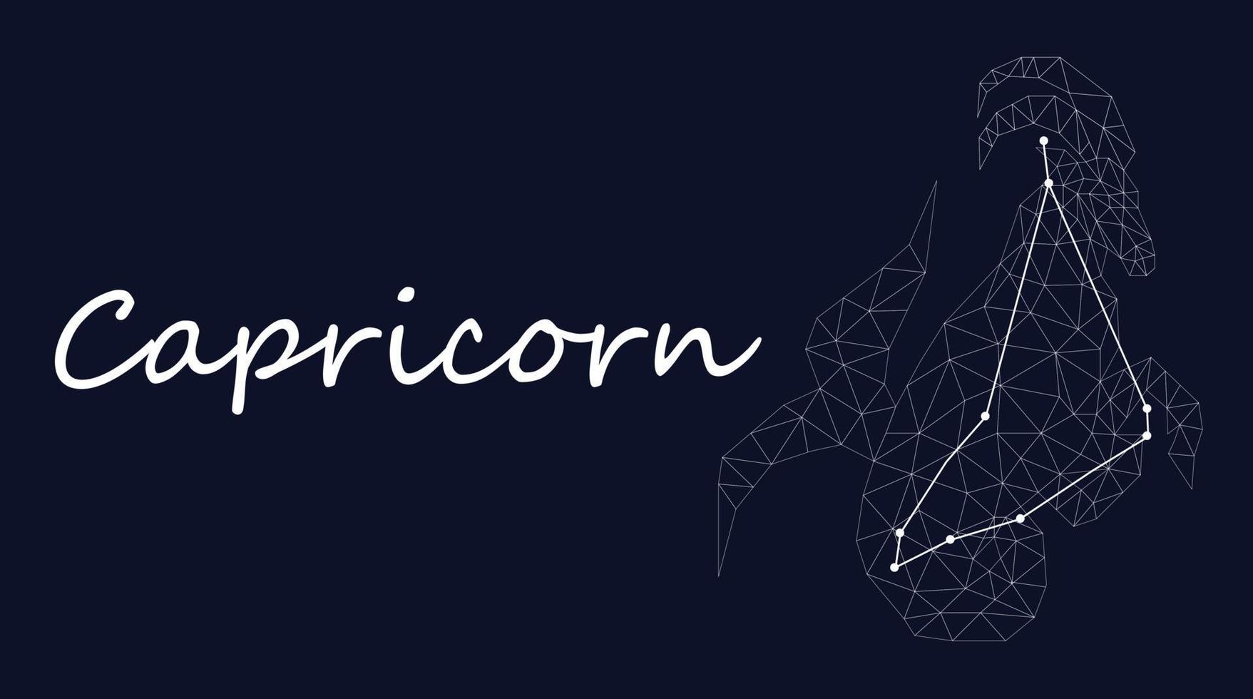 Capricorn Zodiac sign constellation vector horoscope sign